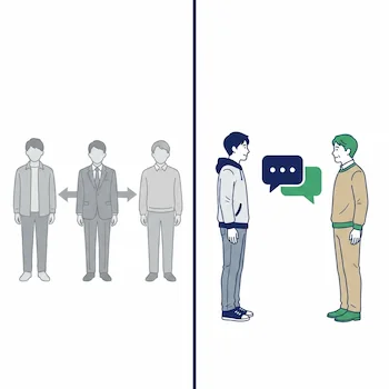売主と直接つながれる比較イラスト